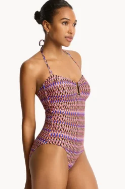 Women Sea Level Tessera U Bar Bandeau One Piece