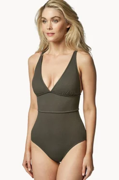 Women Une Piece Textured Classic One Piece