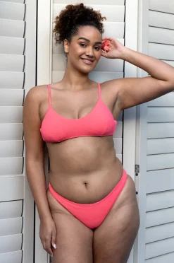 Women Base Swim Textured Tie Back Bralette