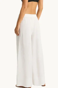 Women Sea Level Tidal Linen Palazzo Pant