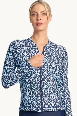 Women Jantzen Tile Long Sleeve Suntop