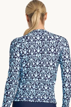Women Jantzen Tile Long Sleeve Suntop