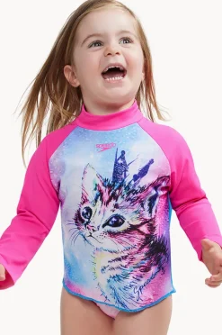 Speedo Toddler Girls Digital Printed Long Sleeve Suntop