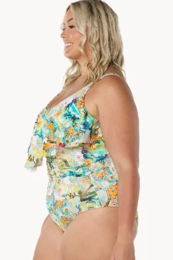 Women Capriosca Tropicana Frill V Neck One Piece