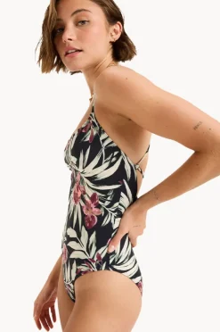 Women Roxy Wind Swept Floral Beach Classics One Piece
